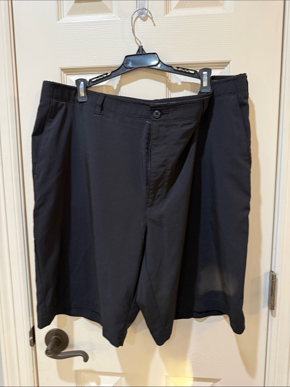PGA Tour Black Flat-Front Golf Shorts